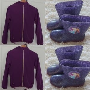 Firefly Girls Lined Jacket & Frozen Rubber Boots